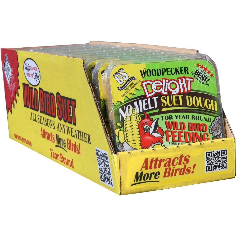 C&S Woodpecker Delight No-Melt Suet Dough, 11.75 Oz Cake, Wild Bird Food Animals & Pet Supplies > Pet Supplies > Bird Supplies > Bird Food Central Garden and Pet   