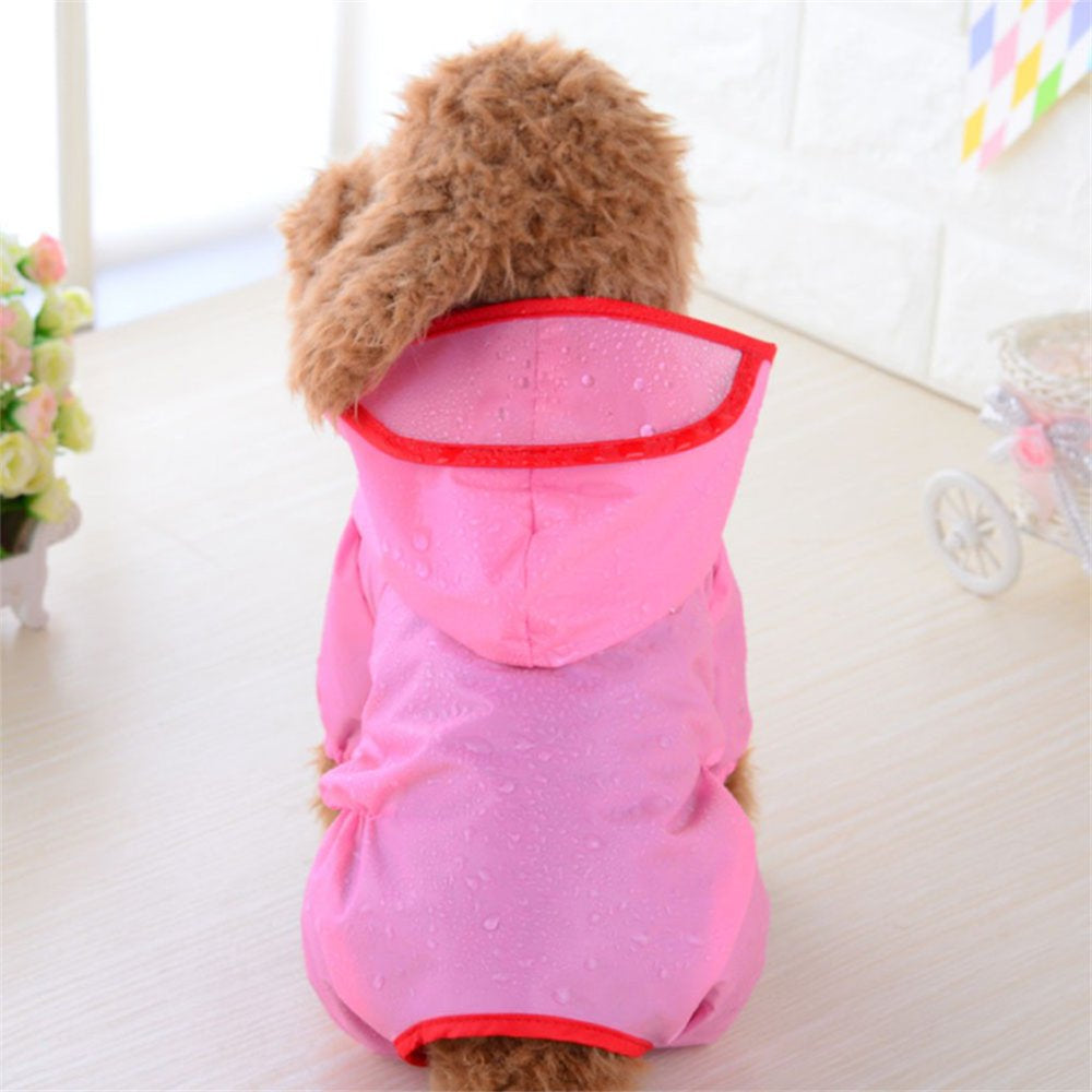 Rdeuod Dog Costume Pet Dog Puppy Rainwear Raincoat Pet Hooded Waterproof Jacket Clothes Cat Costume Animals & Pet Supplies > Pet Supplies > Dog Supplies > Dog Kennels & Runs Rdeuod XL Pink3 