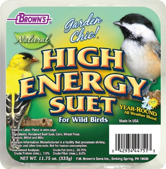 Brown'S Garden Chic! High Energy Suet Cake Bird Food, 11.75 Oz Animals & Pet Supplies > Pet Supplies > Bird Supplies > Bird Food F.M. BROWN'S SONS, INC.   