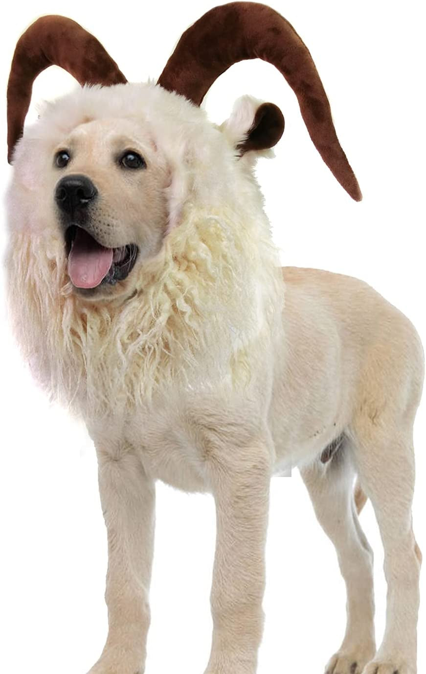 Onmygogo Funny Moose Costumes for Dog, Cute Furry Pet Wig for Halloween Christmas, Pet Clothing Accessories (Moose, Size L) Animals & Pet Supplies > Pet Supplies > Dog Supplies > Dog Apparel Shenzhen Animour Comercial and Trading Limited Goat Size M 