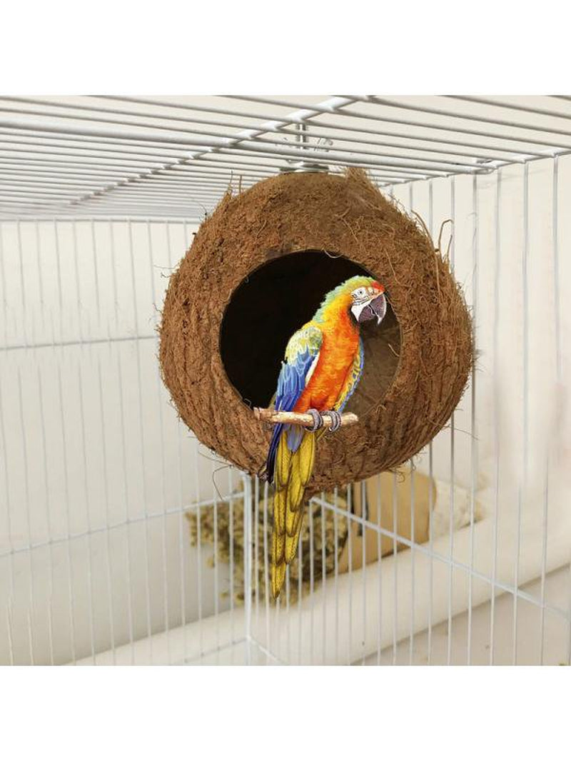 SHEMALL Natural Coconut Shell Bird Nest House Hut Feeder Pet Parrot Birds Toy Animals & Pet Supplies > Pet Supplies > Bird Supplies > Bird Toys SHEMALL   