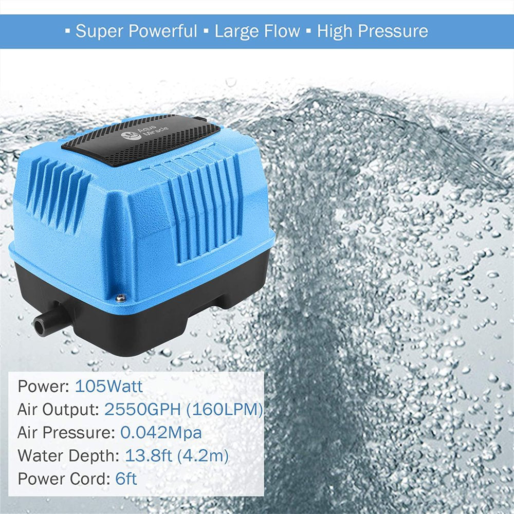 Linear Air Pump AP40 AP80 AP160 for Pond Aeration, Septic Air Pump, Hydroponic Air Pump, Pond Air Pump, 635/1350/2550GPH, for Pond, Waste Treatment, Aquarium, Fish Farm, Seafood Restaurant Animals & Pet Supplies > Pet Supplies > Fish Supplies > Aquarium & Pond Tubing MAXZER   