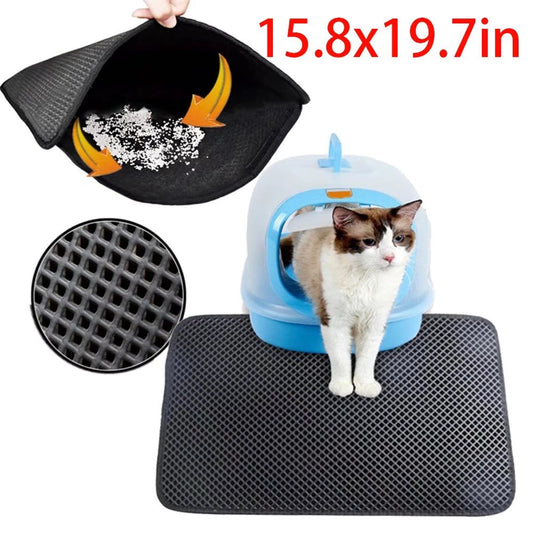 Pet Cat Litter Mat Waterproof Double Layer Kitten Litter Trapping Pet Litter Box Mat Clean Pad Products for Cats Accessories Animals & Pet Supplies > Pet Supplies > Cat Supplies > Cat Litter Box Mats Haomacro   