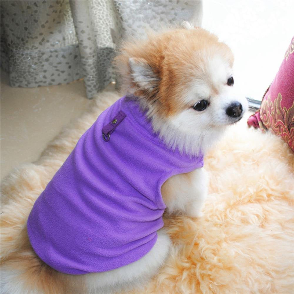 Pet Dog Fleece Harness Vest Shirt Puppy Warm Jumper Sweater Coat Jacket Apparel for Small Medium Large Dog 7 Sizes Animals & Pet Supplies > Pet Supplies > Dog Supplies > Dog Apparel Tinkercad M Purple 