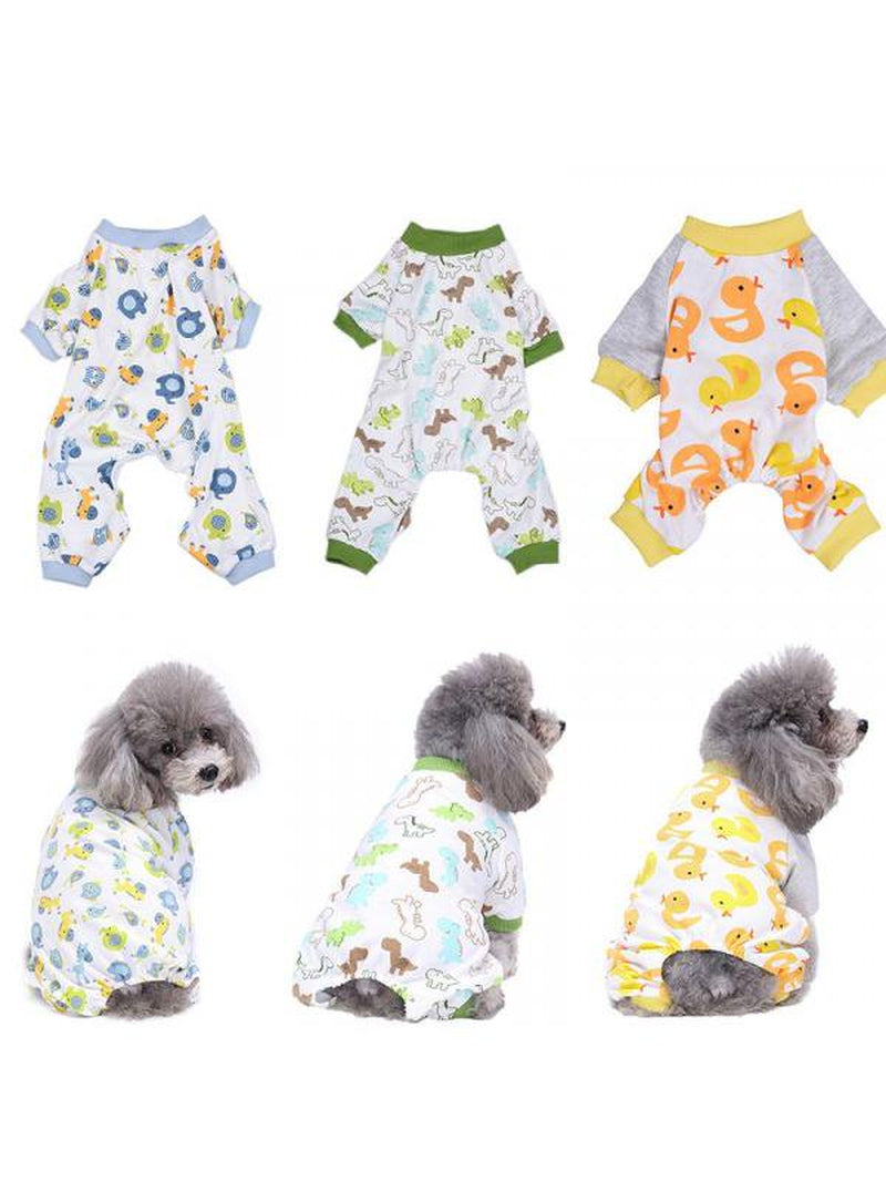 Topumt Dog Cotton Pajamas Sleepwear Small Dog Soft Clothes Pet Jumpsuit Coat Apparel US Animals & Pet Supplies > Pet Supplies > Dog Supplies > Dog Apparel Topumt Blue  