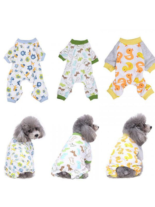 Topumt Dog Cotton Pajamas Sleepwear Small Dog Soft Clothes Pet Jumpsuit Coat Apparel US Animals & Pet Supplies > Pet Supplies > Dog Supplies > Dog Apparel Topumt Blue  