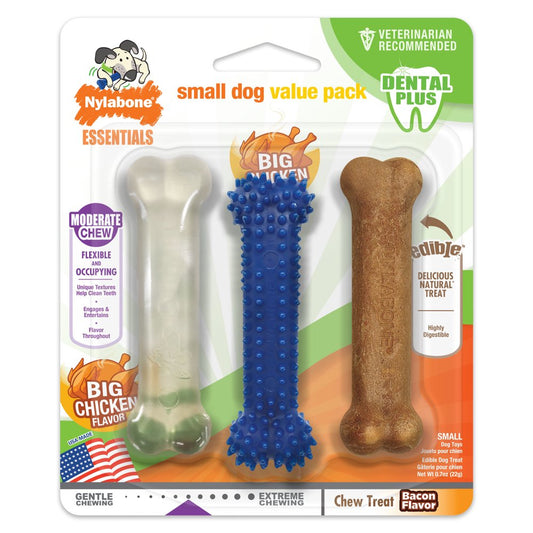 Nylabone Small Dog Value Pack 3 Count - up to 15 Lbs. Animals & Pet Supplies > Pet Supplies > Dog Supplies > Dog Treats Central Garden and Pet   