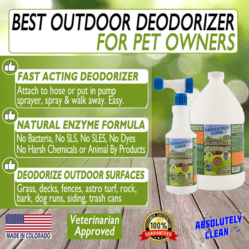 Amazing Outdoor Deodorizer - Natural Enzyme Formula - Just Spray & Walk Away - Grass, Astroturf, Dog Runs, Patios, Decks, Fences & More - Prevents Lawn Yellowing - USA Made - Vet Approved Animals & Pet Supplies > Pet Supplies > Dog Supplies > Dog Kennels & Runs Absolutely Clean   