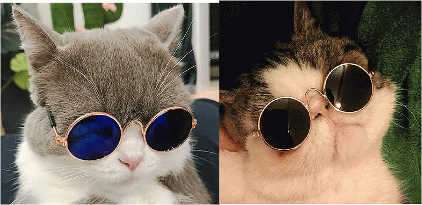 2Pcs Random Color Small Cat Kitten Glasses Pet Glasses Dog Sunglasses Pet Supplies Kittens Pet Sunglasses 3 Cm/1.1 Inch Cosplay Costume Photos Props Animals & Pet Supplies > Pet Supplies > Dog Supplies > Dog Apparel IVYRISE   