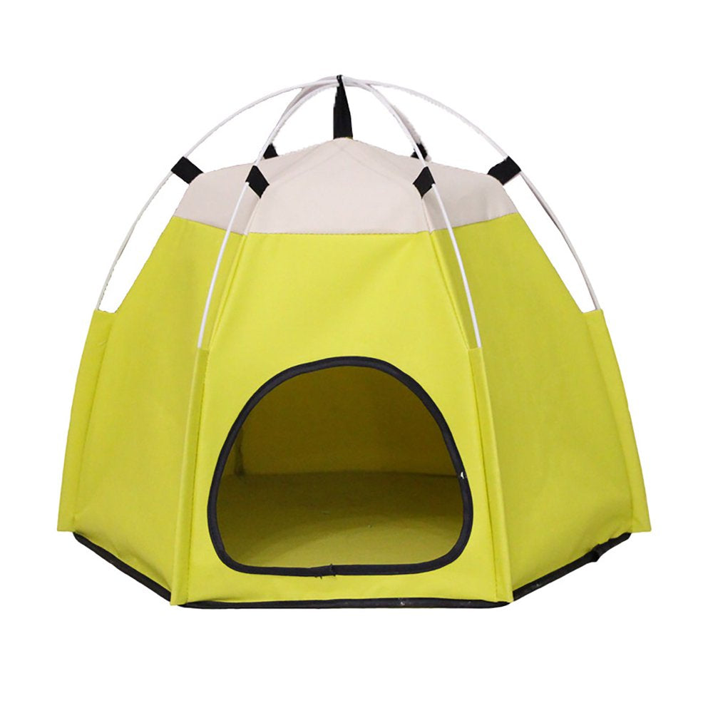 Leaveforme Outdoor Indoor Portable Foldable Washable Cute Pet Tent House for Small Cat Dog Animals & Pet Supplies > Pet Supplies > Dog Supplies > Dog Houses leaveforme Yellow Green  