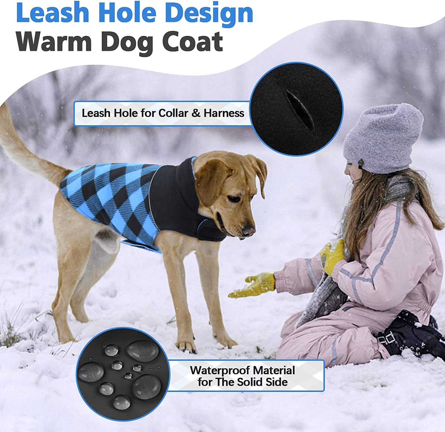 Kuoser Dog Winter Coat, Reversible Cold Weather Dog Jacket, Soft Warm Plaid Dog Coats, Puppy Waterproof Thickened Vest Windproof Outdoor Apparel for Small Medium and Large Dogs Animals & Pet Supplies > Pet Supplies > Dog Supplies > Dog Apparel Kuoser   