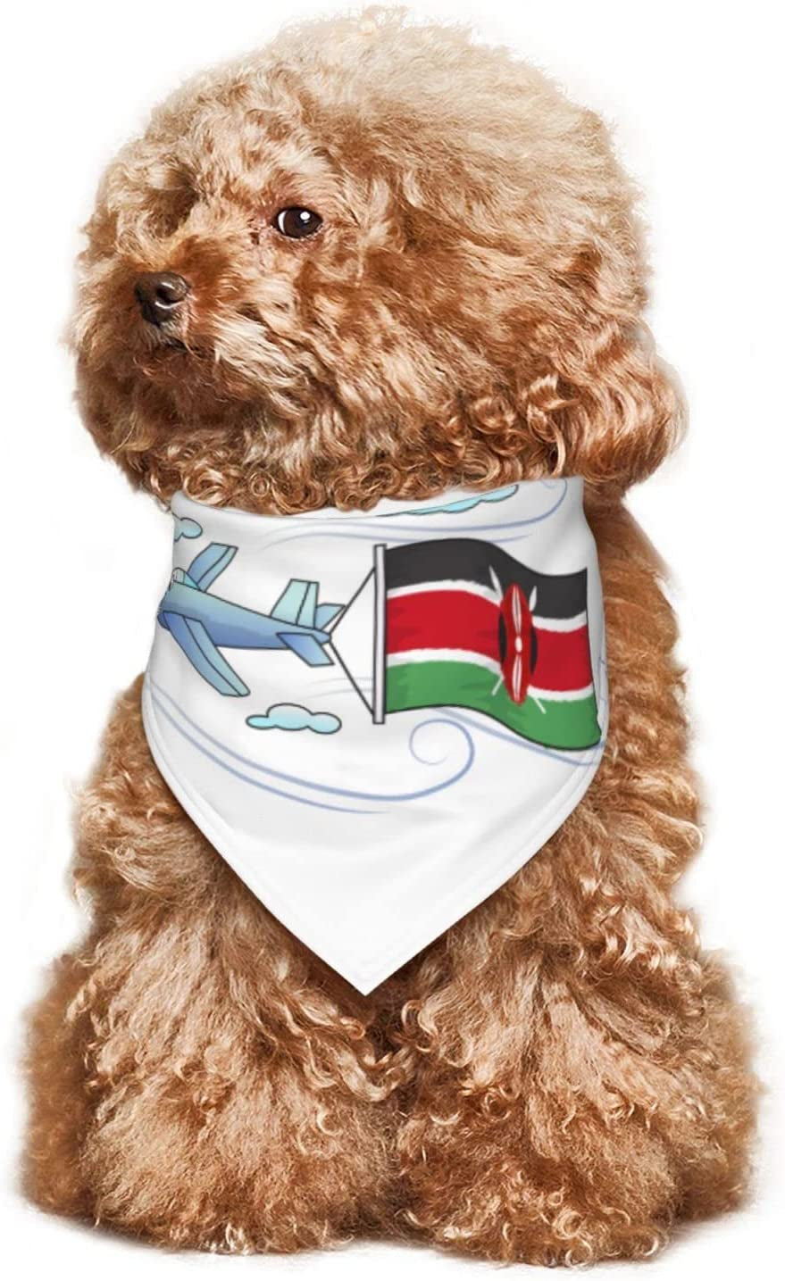 Airplane with Kenyan Flag Pet Dog and Cat Decorative Triangle Scarf,Dog Bandana,Breathable and Stain Resistant. Animals & Pet Supplies > Pet Supplies > Dog Supplies > Dog Apparel ZALTAS   