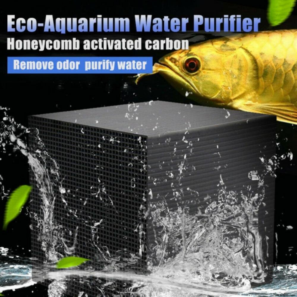 Clearance Sales Eco-Aquarium Water Purifier Cube Activated Carbon Nano Fish Tank Water Purification Filter Block Black Animals & Pet Supplies > Pet Supplies > Fish Supplies > Aquarium Filters Popvcly   