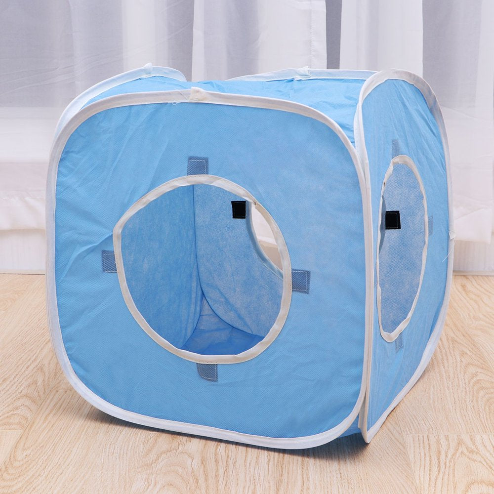 Bestonzon Square Outdoor Cat Dog Puppy Pop-Up Tent Foldable Sun Shelter House for Pets Cat (Blue) Animals & Pet Supplies > Pet Supplies > Dog Supplies > Dog Houses Bestonzon   