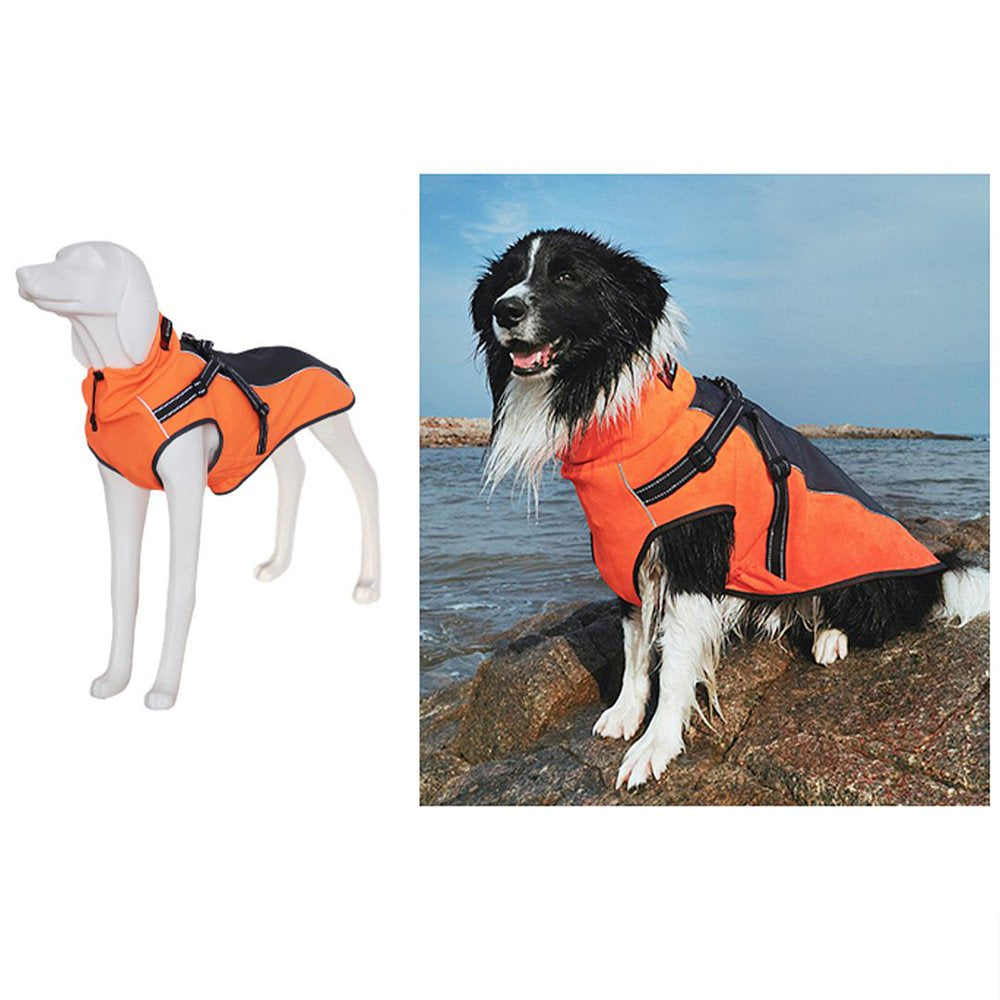 Hiheart Softshell Pet Apparel Rainproof Large Dog Coat Windbreaker Fluorescence M Animals & Pet Supplies > Pet Supplies > Dog Supplies > Dog Apparel Daai Apparel Co LTD M Orange 