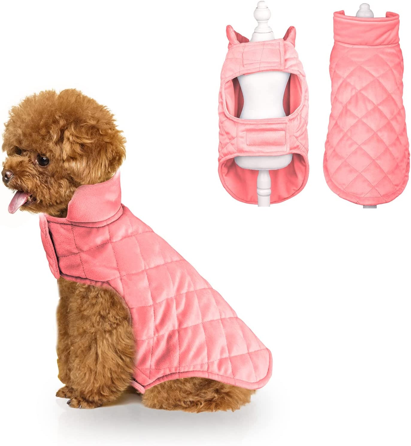 Cnarery Dog Fleece Vest, Puppy Dog Turtleneck Winter Sweaters Coat Dog Clothes Pet Dog Cold Weather Coats Snow Jacket Vest for Small Medium Dogs(Fuchsia) Animals & Pet Supplies > Pet Supplies > Dog Supplies > Dog Apparel Cnarery Pink M(Chest:17.8-19.7" Neck:11.9-13.4") 