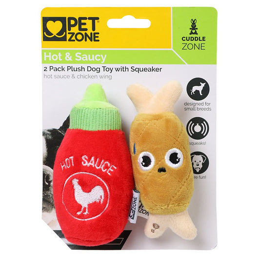 Pet Zone Hot Sauce Plush Squeaky Dog Toys for Small Dogs, 2 Pack Animals & Pet Supplies > Pet Supplies > Dog Supplies > Dog Toys Our Pets   