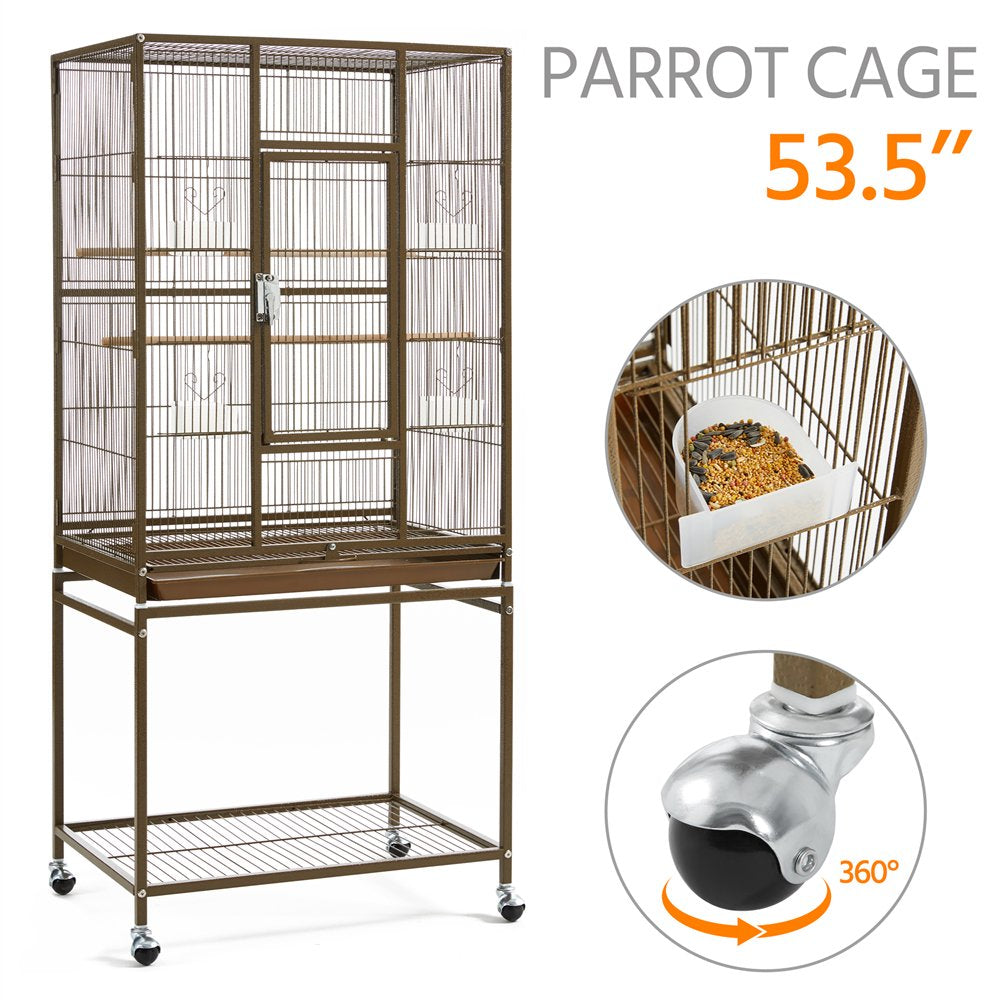 Smilemart 54" Metal Rolling Bird Cage with Detachable Stand, Palmer Green Animals & Pet Supplies > Pet Supplies > Bird Supplies > Bird Cages & Stands SmileMart   