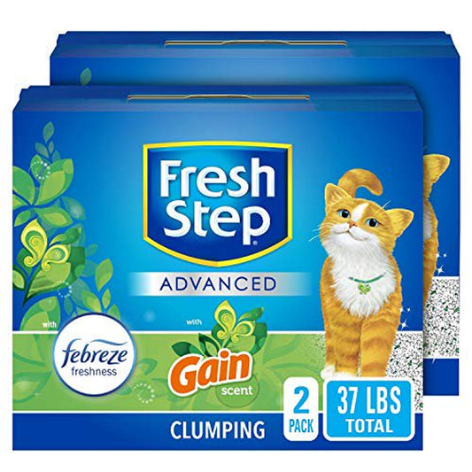 Fresh Step Advanced Cat Litter, Clumping Cat Litter, 99.9% Dust-Free, Gain Scent, 37 Lbs Total ( 2 Pack of 18.5 Lb Boxes) Animals & Pet Supplies > Pet Supplies > Cat Supplies > Cat Litter OESI   