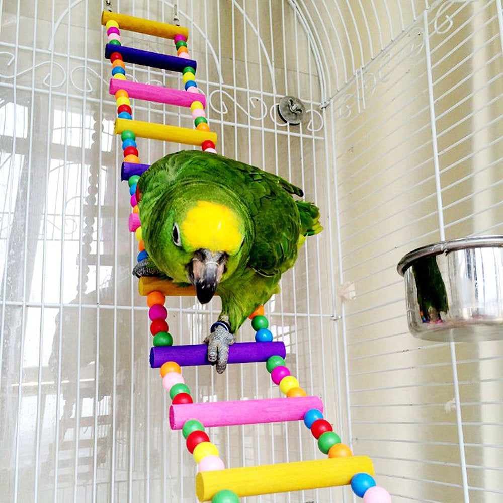 THREN 80Cm Parrot Climbing Ladder Toy Swing Chewing Wooden Climbing Ladder Hanging Bird Cage Accessories Hammock Small Parrot Swing Toy Animals & Pet Supplies > Pet Supplies > Bird Supplies > Bird Cage Accessories THREN   