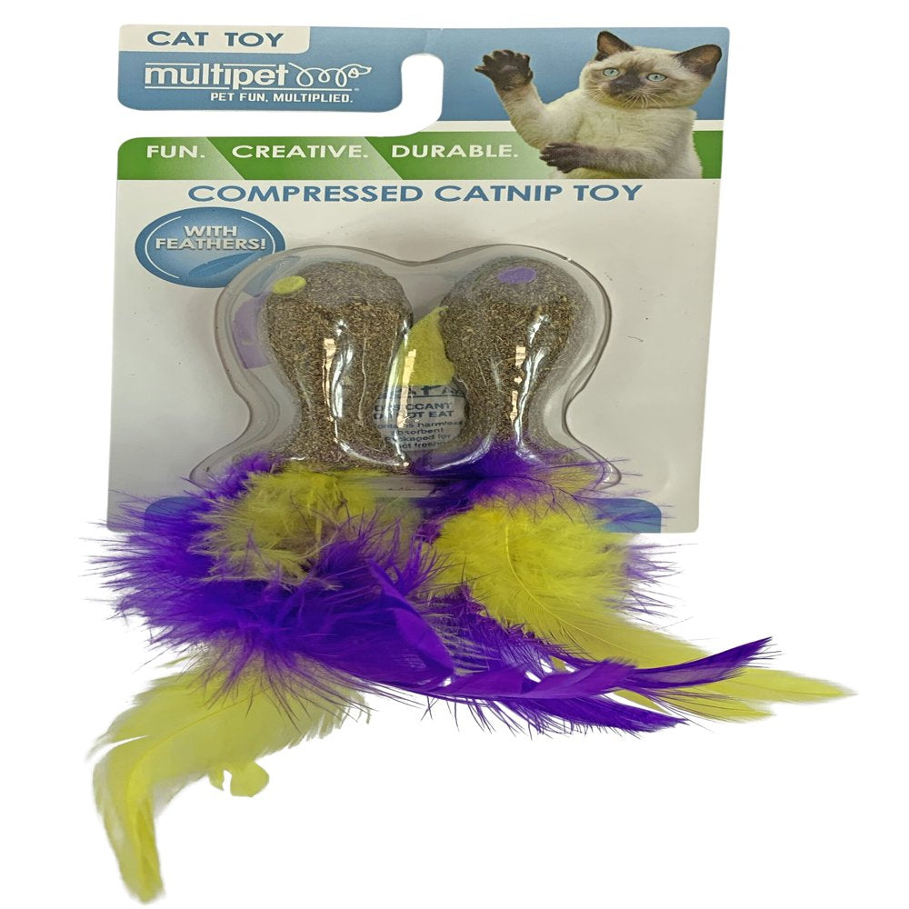 Multipet Compressed Catnip Mice, 2 Pack, Purple and Yellow Animals & Pet Supplies > Pet Supplies > Cat Supplies > Cat Toys Multipet   