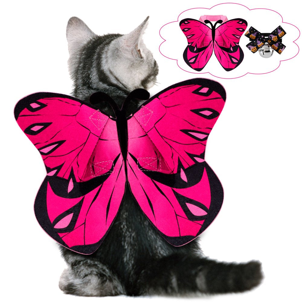 Legendog Halloween Pet Butterfly Costume Decorative Adjustable Flying Butterfly Wing Apparel with Cat Collar for Small Dogs Cats Animals & Pet Supplies > Pet Supplies > Cat Supplies > Cat Apparel Legendog   