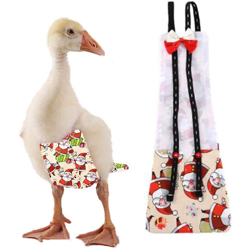 TONKBEEY Chicken Diapers Washable Duck Nappies with Bow Tie Decor Elastic Should Straps Animals & Pet Supplies > Pet Supplies > Dog Supplies > Dog Diaper Pads & Liners TONKBEEY   