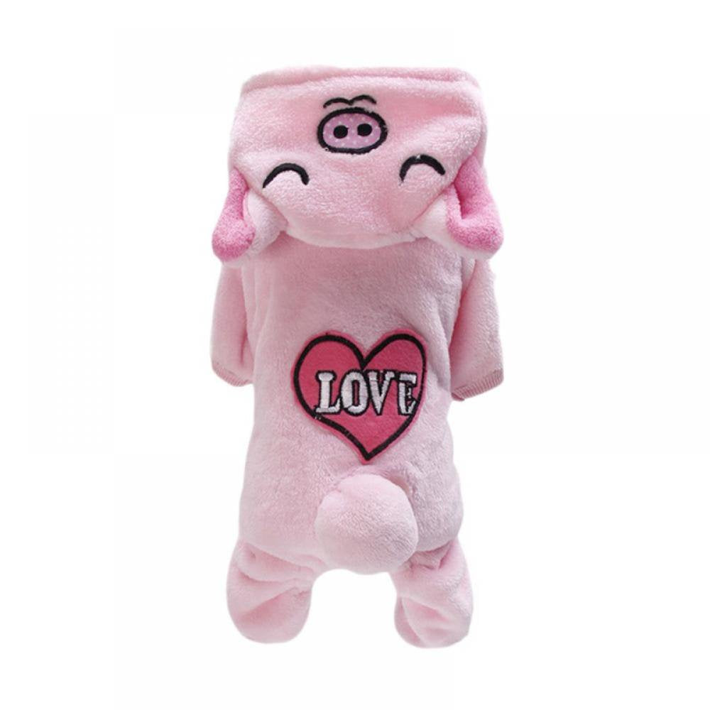 Jongmart Pet Halloween Costume, Cute Pink Pig Dogs Outfit Warm Apparel for Dog Fall Winter Animals & Pet Supplies > Pet Supplies > Dog Supplies > Dog Apparel Jongmart XL  