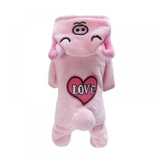 Jongmart Pet Halloween Costume, Cute Pink Pig Dogs Outfit Warm Apparel for Dog Fall Winter Animals & Pet Supplies > Pet Supplies > Dog Supplies > Dog Apparel Jongmart XL  