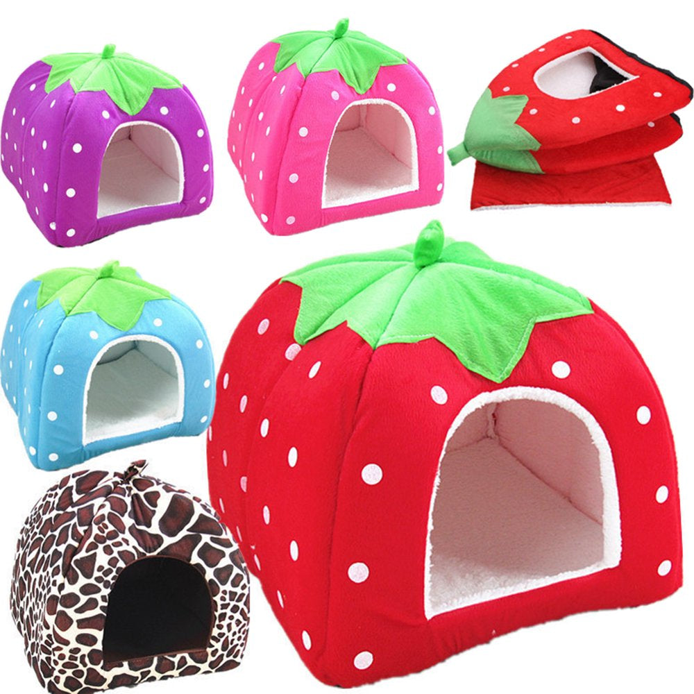 Cotton Sponge Puppy Cat Dog House Dome Tent Classic Cloth-Wrapper Shape Tent(Leopard) Animals & Pet Supplies > Pet Supplies > Dog Supplies > Dog Houses FRCOLOR   