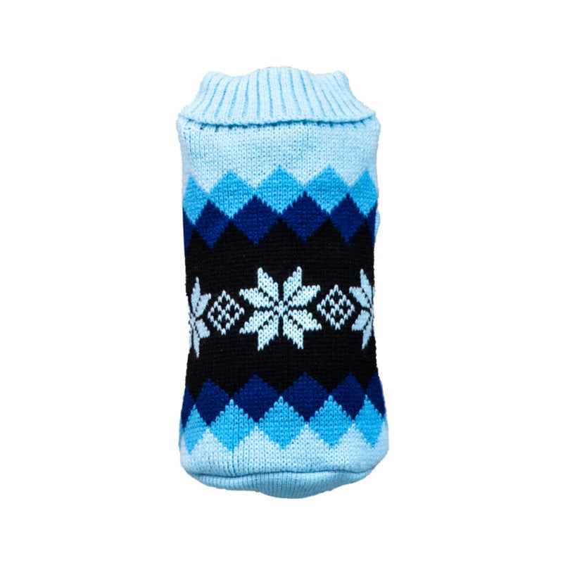 Dog Woolen Christmas Sweater Winter Warm Small Pet Apparel Mini Putty Cute Printed High Collar Shirt Soft Jacket Knitted Crochet Wool Elastic Coat Sweatshirt Xmas Doggy Animals & Pet Supplies > Pet Supplies > Dog Supplies > Dog Apparel Vicooda M Blue 