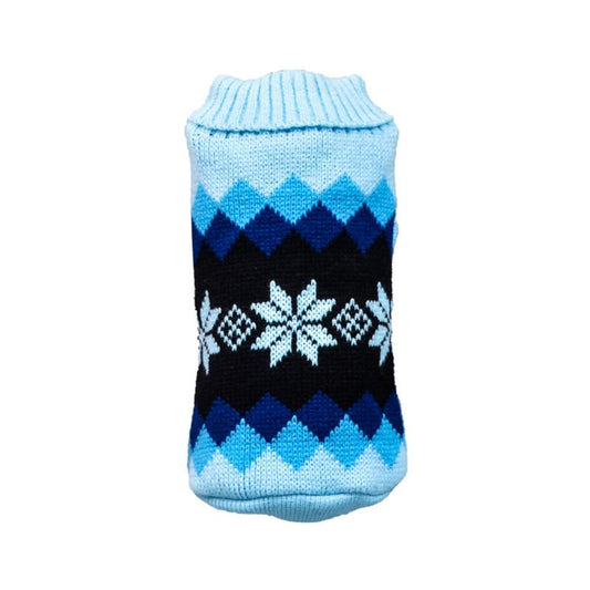 Dog Woolen Christmas Sweater Winter Warm Small Pet Apparel Mini Putty Cute Printed High Collar Shirt Soft Jacket Knitted Crochet Wool Elastic Coat Sweatshirt Xmas Doggy Animals & Pet Supplies > Pet Supplies > Dog Supplies > Dog Apparel Vicooda M Blue 