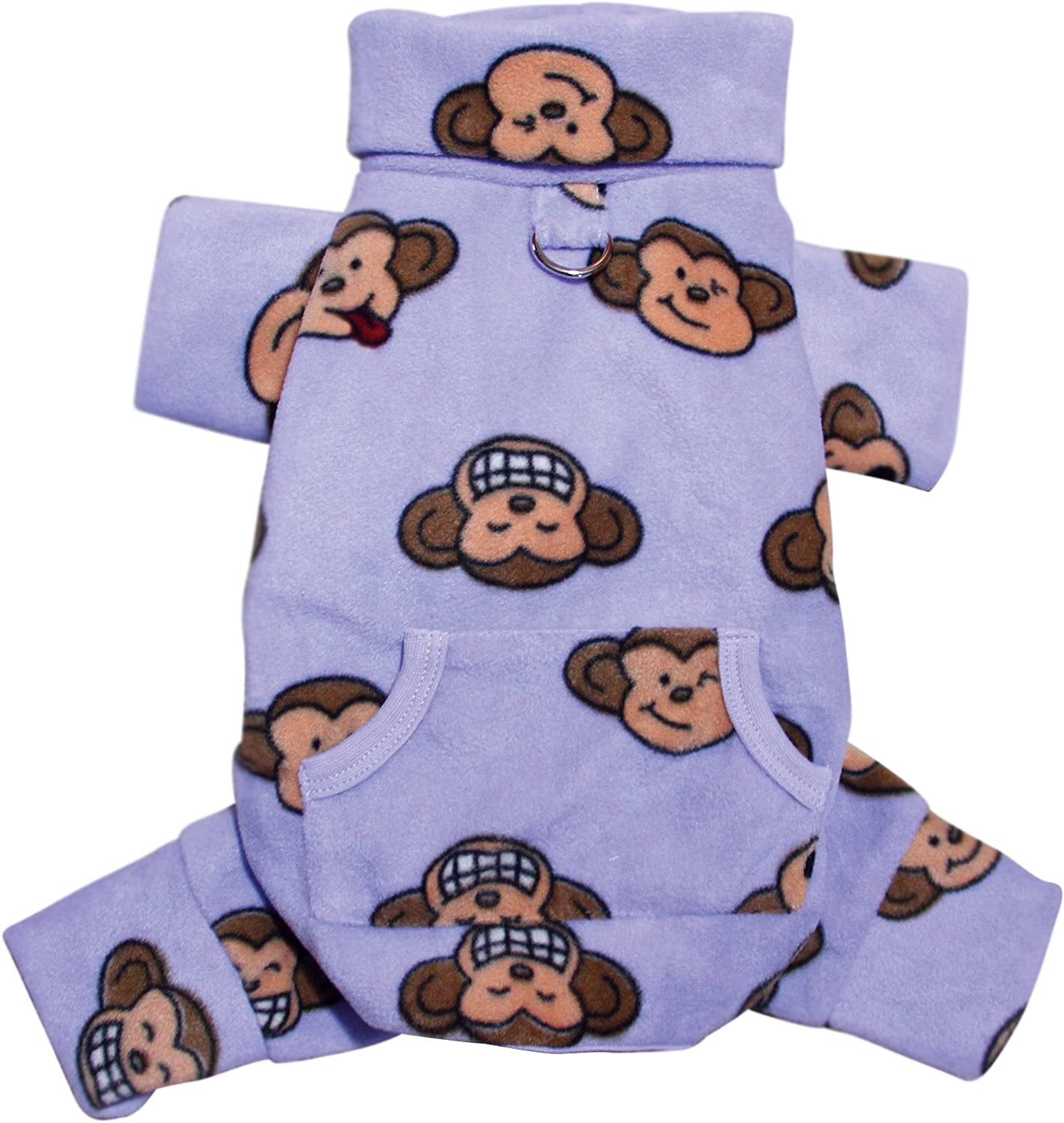 Klippo Silly Monkey Fleece Turtleneck Pajamas/Bodysuit/Loungewear/Coverall - Lavender - Medium Animals & Pet Supplies > Pet Supplies > Dog Supplies > Dog Apparel Klippo Pet   