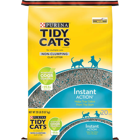 Purina Tidy Cats Non Clumping Cat Litter, Instant Action Low Tracking Cat Litter, 20 Lb. Bag Animals & Pet Supplies > Pet Supplies > Cat Supplies > Cat Litter Nestlé Purina PetCare Company   
