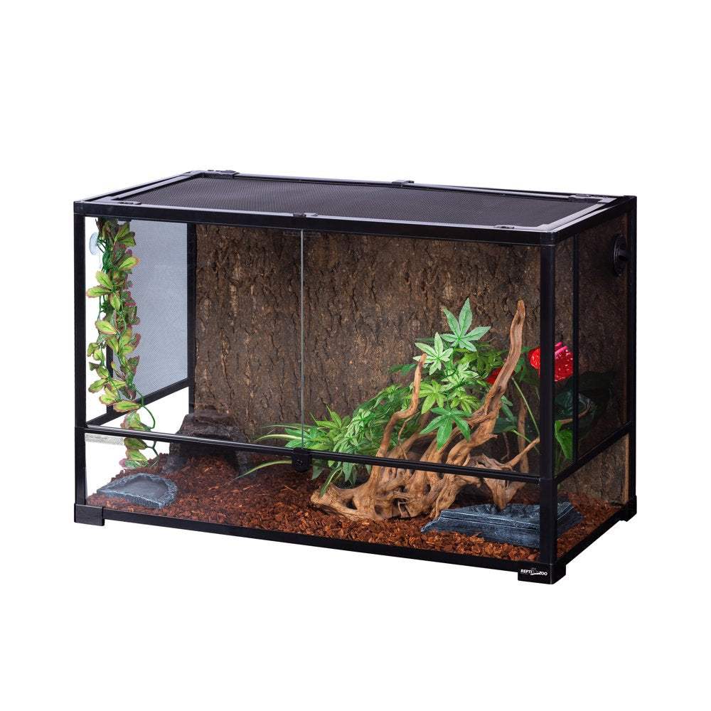 REPTIZOO Reptile Glass Terrarium, Double Hing Doors with Screen Ventilation Knock down Terrarium 36"×18"×24" Animals & Pet Supplies > Pet Supplies > Small Animal Supplies > Small Animal Habitat Accessories Etan Pet Supplies INC.   