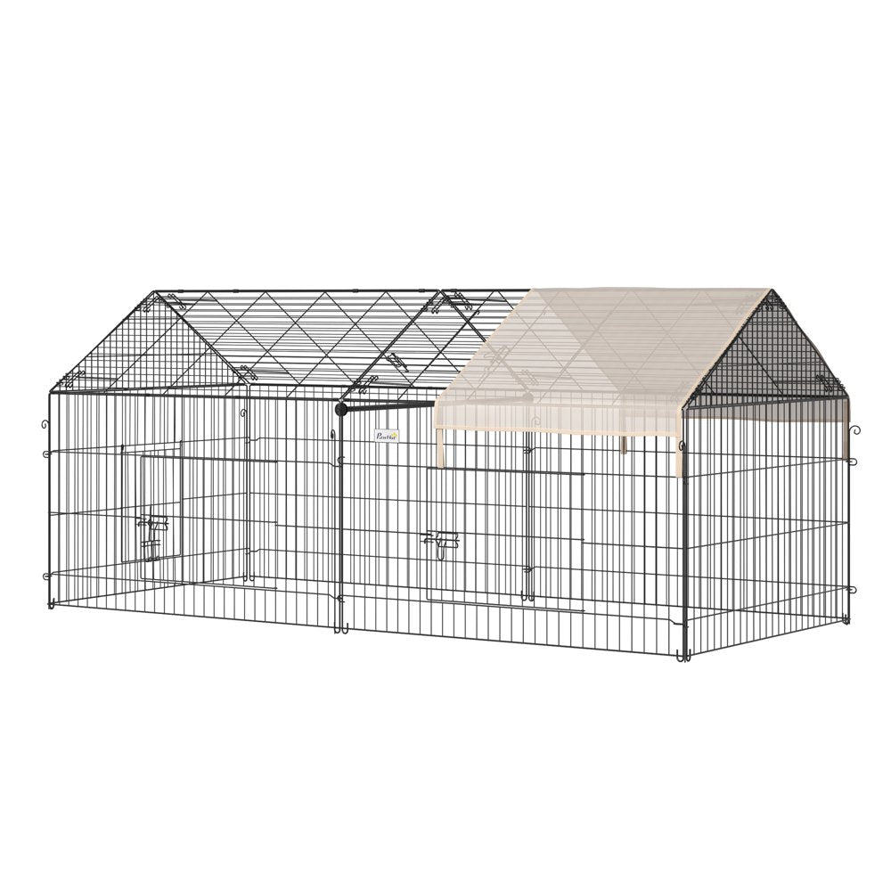 Aibecy Outdoor 87" Small Animal Cage Hutch Pet Enclosure Playpen Run with Run