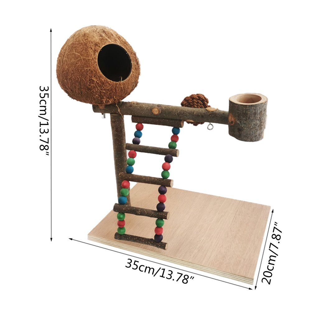 BINYOU Activity Parrot Play Stand Pet Training Climbing Ladder Bird Wooden Exercise Gym Holder Feeder for Home Living Room Decoration Wood Crafts Animals & Pet Supplies > Pet Supplies > Bird Supplies > Bird Gyms & Playstands BINYOU   