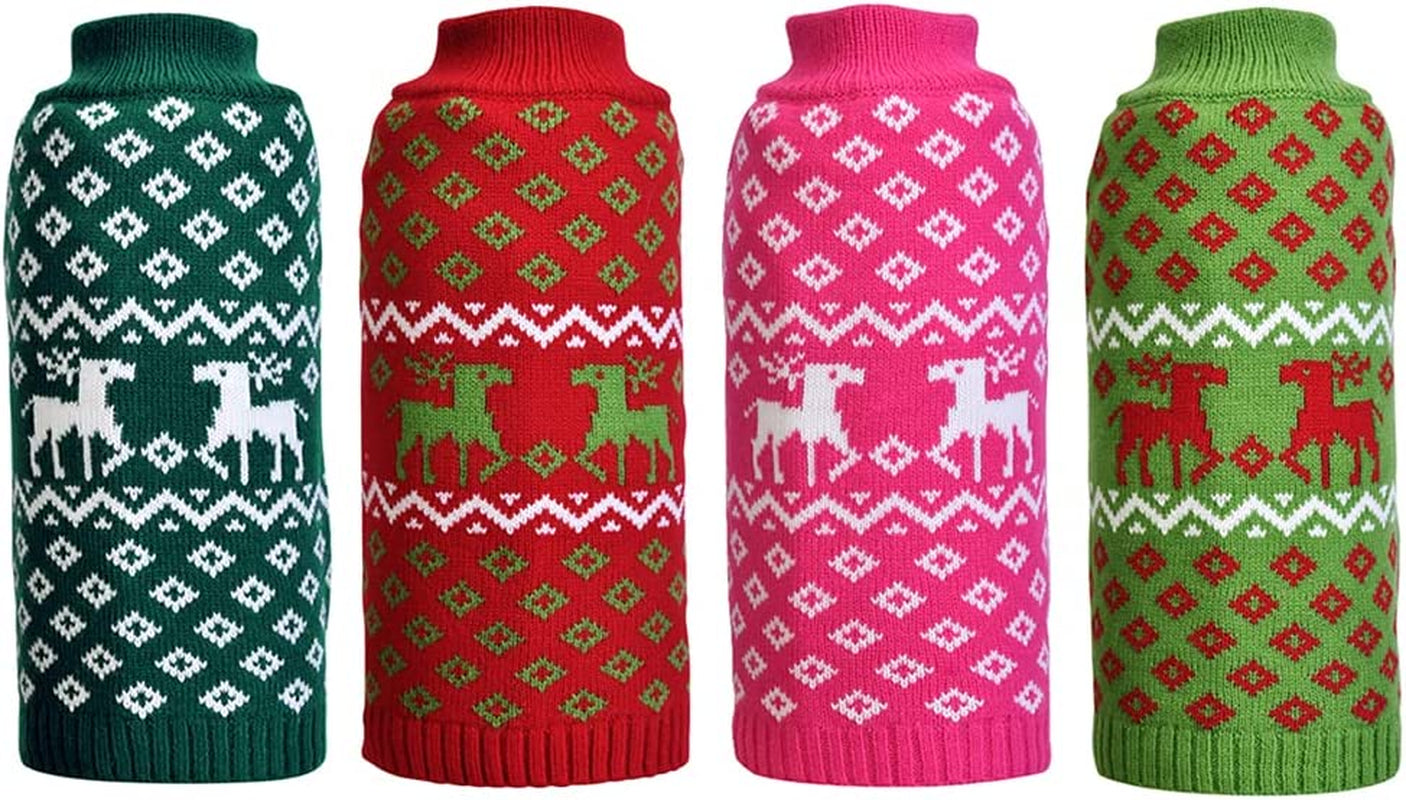 Luzpet New Year Christmas Dog Sweater with Cute Funny Reindeer Kintwear Chilly Ugly Thick Xmas Dog Sweater Matching Dog Costume Pullover for Extra Large Dogs (XXL, Red) Animals & Pet Supplies > Pet Supplies > Dog Supplies > Dog Apparel LuzPet   