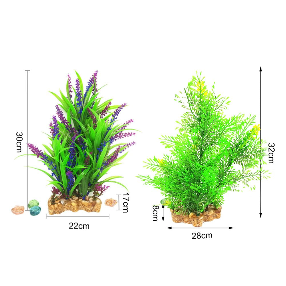 Shulemin Fake Aquatics Plants Realistic Fish Hideaway Anti-Fade Artificial Water Weeds Fish Tank Ornaments for Fish Tank Decor,Purple Green Animals & Pet Supplies > Pet Supplies > Fish Supplies > Aquarium Decor Shulemin   