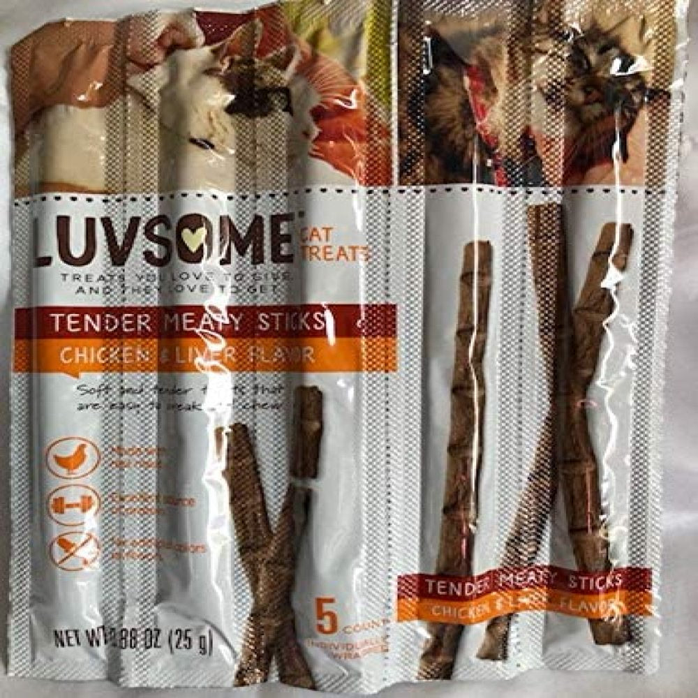 Lakeyen Cat Treat Tender Meaty Sticks Chicken & Liver Flavor 1-Pack 5-Individually Wrapped Sticks