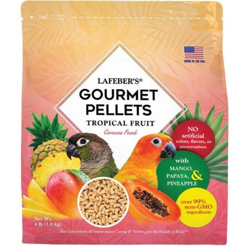 Lafeber 041054726478 4 Lbs Tropical Fruit Gourmet Pellets Bird Food for Conure Animals & Pet Supplies > Pet Supplies > Bird Supplies > Bird Food Lafeber 4 lbs  