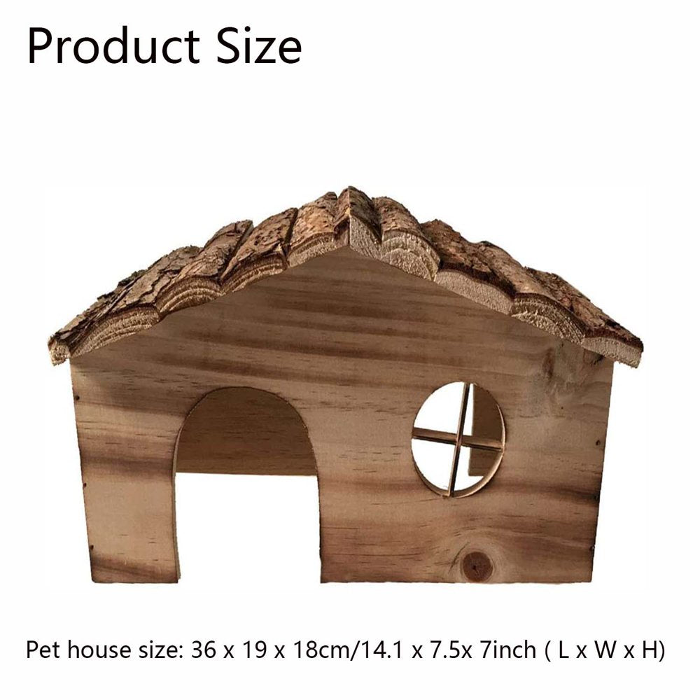 Natural Wooden Hamster House Small Animal Nesting Hideout Habitat Decor Cage Wood Toys Animals & Pet Supplies > Pet Supplies > Small Animal Supplies > Small Animal Habitats & Cages KOL PET   