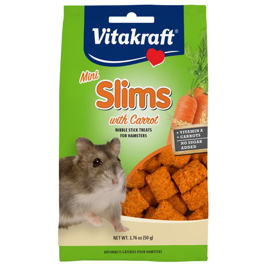 Vitakraft Mini Slims with Carrot Hamster & Small Animal Nibble Stick Treat, 1.76 Oz Animals & Pet Supplies > Pet Supplies > Small Animal Supplies > Small Animal Treats Vitakraft Sun Seed   
