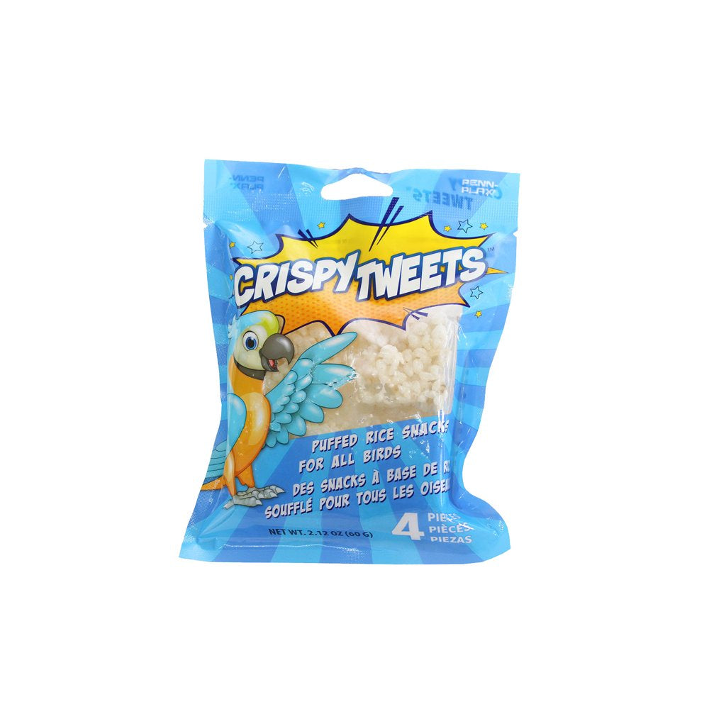 Penn-Plax Tweet Eats: Crispy Tweets - Natural Puffed Rice Pet Treats for All Birds - Fun Way to Hand Feed - 4 Pieces Animals & Pet Supplies > Pet Supplies > Bird Supplies > Bird Treats Penn-Plax   