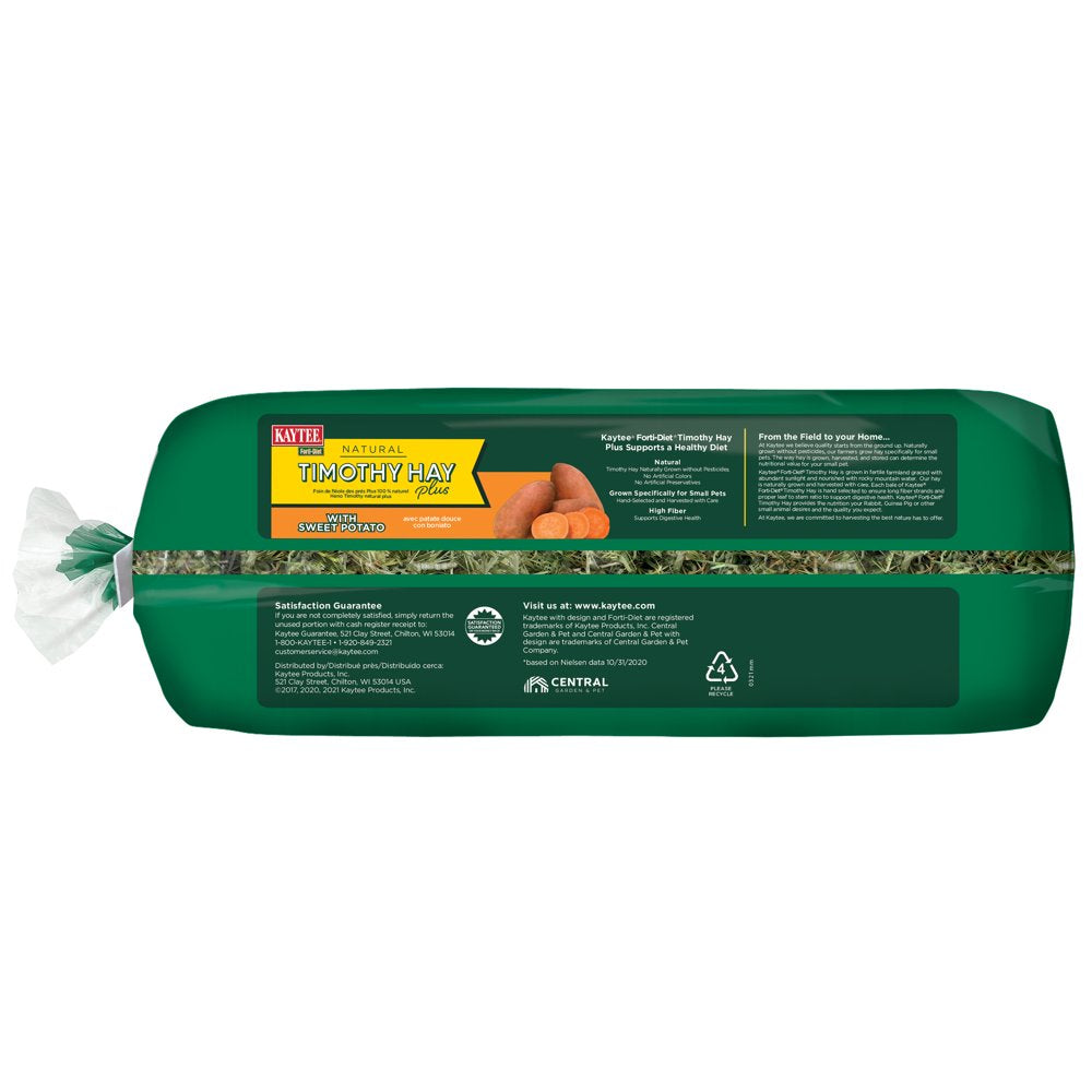 Kaytee Forti-Diet Timothy Ultra Hay with Sweet Potatoes 24 Oz Animals & Pet Supplies > Pet Supplies > Small Animal Supplies > Small Animal Food Central Garden and Pet   