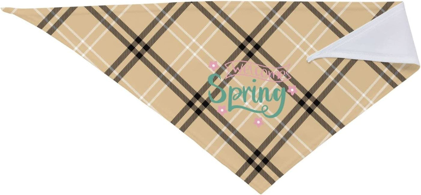 Handwritten Colorful Welcome Spring Pet Dog and Cat Decorative Triangle Scarf,Dog Bandana,Breathable and Stain Resistant. Animals & Pet Supplies > Pet Supplies > Dog Supplies > Dog Apparel ZALTAS   