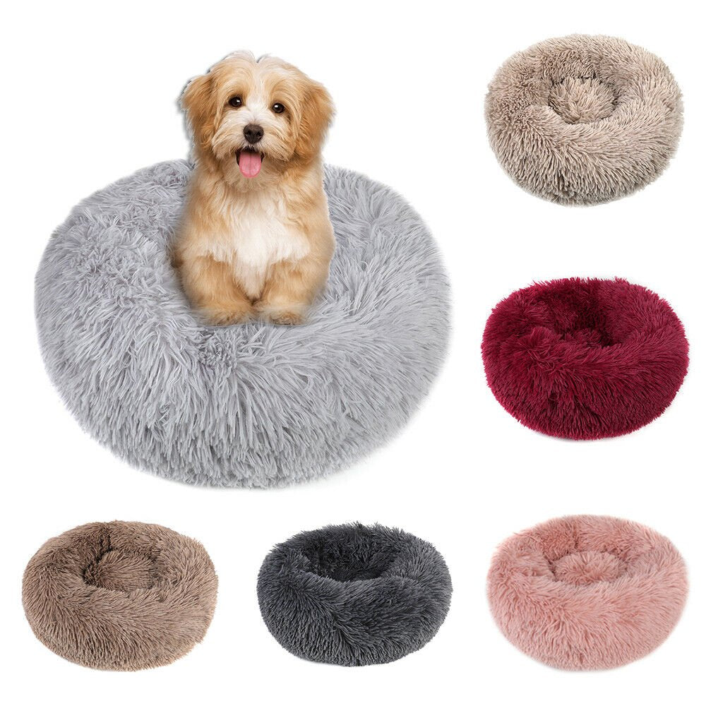 Round Plush Pet Bed for Dogs & Cats,Fluffy Soft Warm Calming Bed Sleeping Kennel Nest Animals & Pet Supplies > Pet Supplies > Cat Supplies > Cat Beds source max   