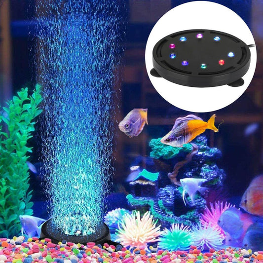 Aquarium Underwater RGB LED Light Air Bubble Stone Fish Tank Submersible Lamp Animals & Pet Supplies > Pet Supplies > Fish Supplies > Aquarium Filters Roliyen Gray S 