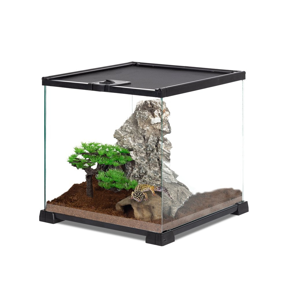 REPTI-ZOO Glass Mini 8 Gallon Reptile Terrarium 12" X 12" X 12", Top Screen Ventilation & Feeding Animals & Pet Supplies > Pet Supplies > Reptile & Amphibian Supplies > Reptile & Amphibian Substrates etan pet supplies inc   