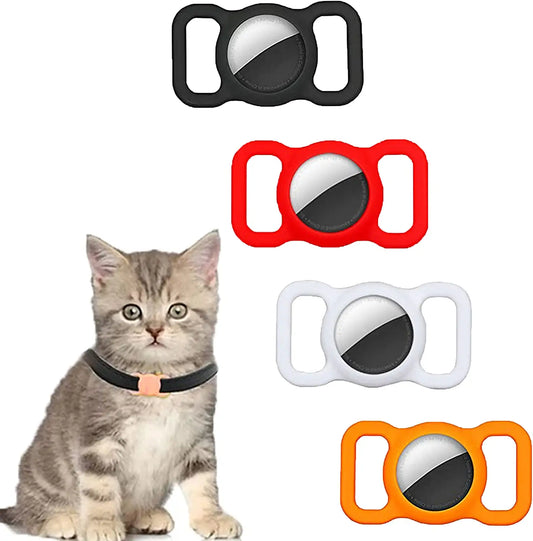 Vfari 4 Pack Dog Collar Holder Cat Collars, Silicone Case Compatible for Airtags for Dog Cat Collar Pet Loop Holder, Protective Anti-Scratch Lightweight Skin Cover, Work with Pet Dog Cat Collar Electronics > GPS Accessories > GPS Cases VA   